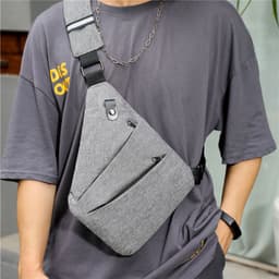 image-Men's Casual Sports Checkered Outdoor Single-shoulder Bag