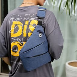 image-Men's Casual Sports Checkered Outdoor Single-shoulder Bag