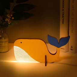 image-Animals LED Night Light Wood Acrylic Table USB Lights Decorate For Children Baby Kids Bedside Lamp Pelican Sirius Whale Toucan
