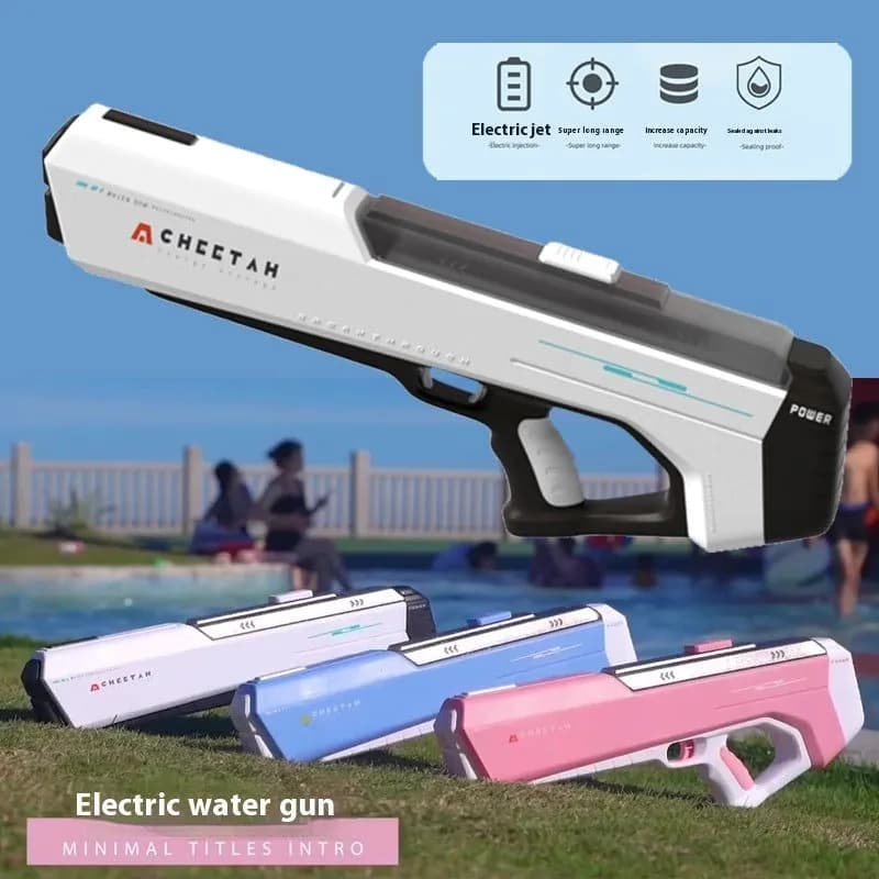 image-Electric Continuous Hair Gun Water Spray High Pressure Strong Water Pistol Large Capacity Automatic Water Feeding Internet Celebrity