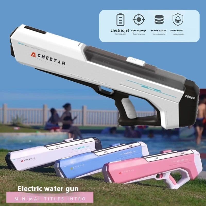 image-Electric Continuous Hair Gun Water Spray High Pressure Strong Water Pistol Large Capacity Automatic Water Feeding Internet Celebrity