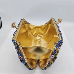 image-Dripping Oil Diamond Evening Bag Enamel Color Flower Clutch