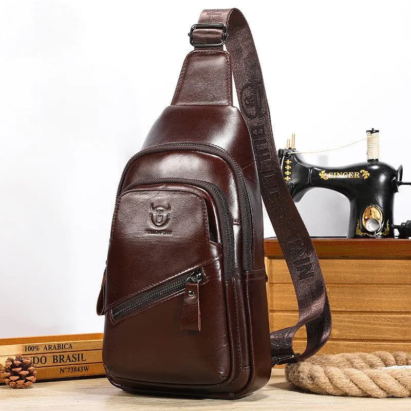 image-Bull Captain High-grade Large-capacity Genuine Leather Men's Shoulder Crossbody