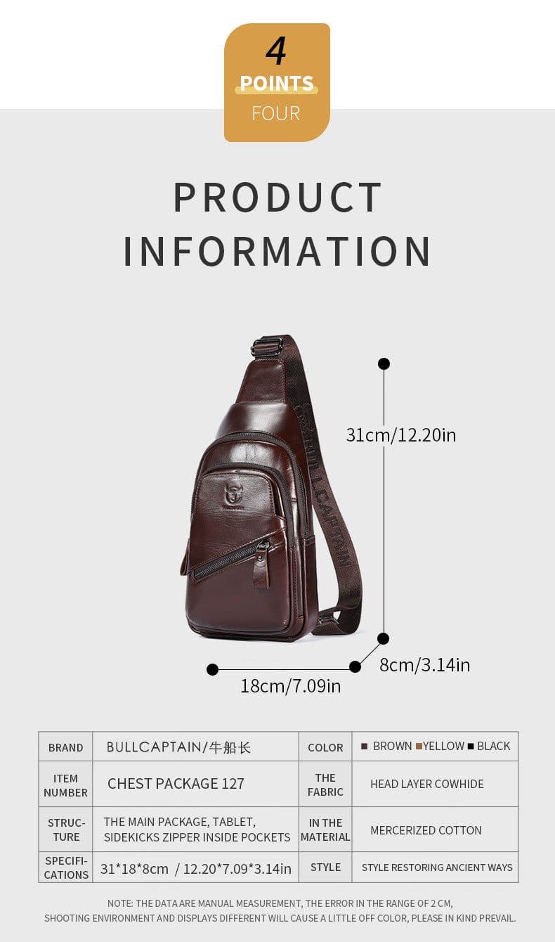 image-Bull Captain High-grade Large-capacity Genuine Leather Men's Shoulder Crossbody