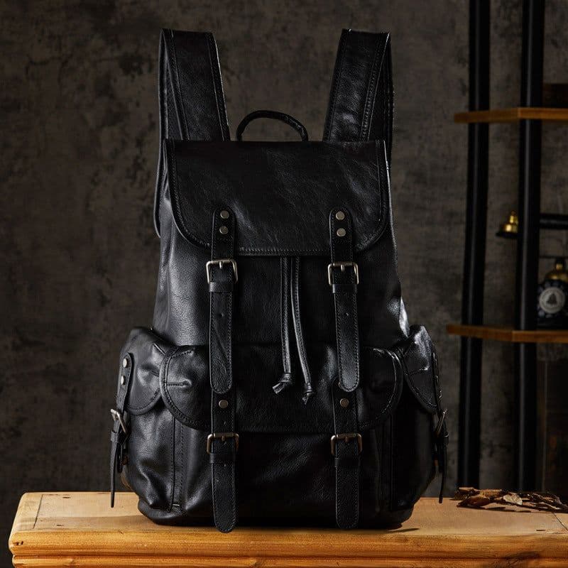 image-Hand Vegetable Tanningc Cowhide Men's Fashion Travel Bag