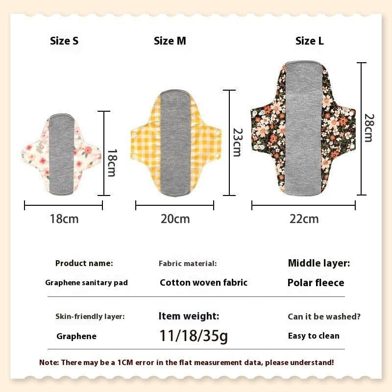 image-Anti-Slip Protection Mat Washable Pure Cotton Sanitary Napkin For Urine Leakage Graphene Antibacterial