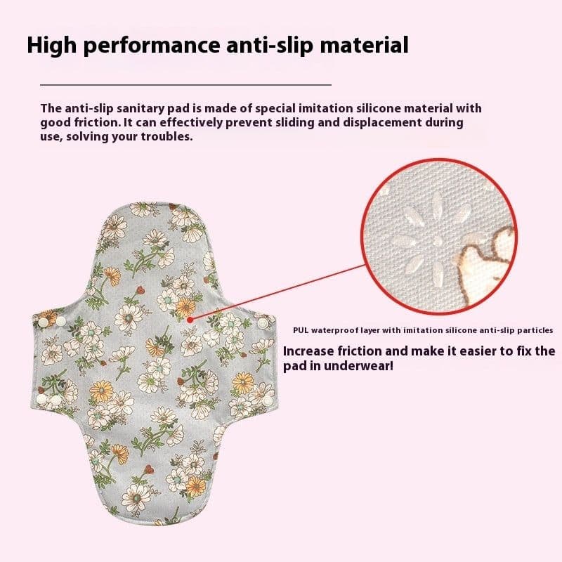 image-Anti-Slip Protection Mat Washable Pure Cotton Sanitary Napkin For Urine Leakage Graphene Antibacterial