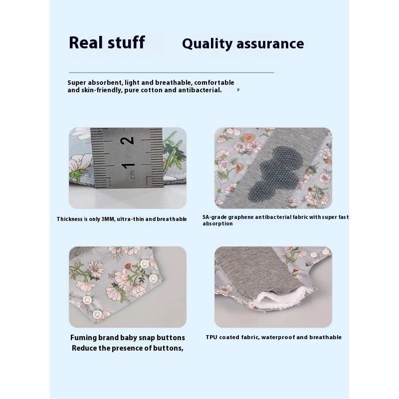 image-Graphene Washable Protection Mat Pure Cotton Leakproof Urine Elderly Pregnant Sanitary Napkin