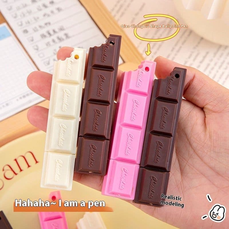 image-Creative Chocolate Ballpoint Pen Cartoon Simulation Food Student Studying Stationery Supplies