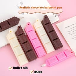 image-Creative Chocolate Ballpoint Pen Cartoon Simulation Food Student Studying Stationery Supplies