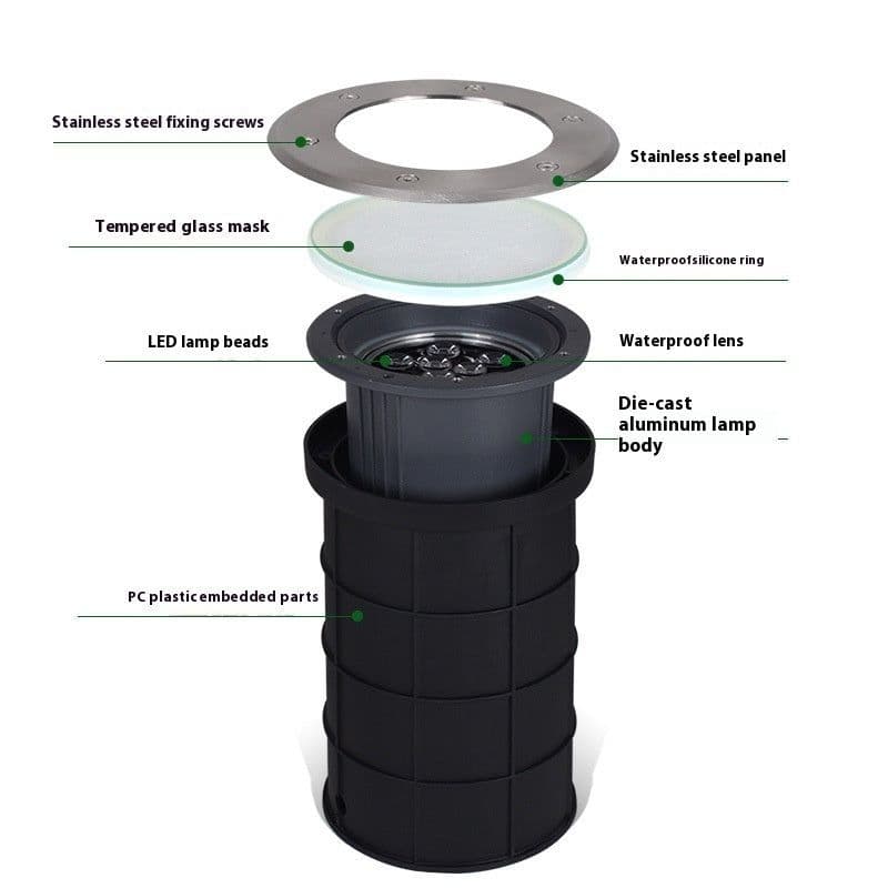 image-Underground Led Outdoor Waterproof Buried Spotlight Embedded Tree Projection Lamp