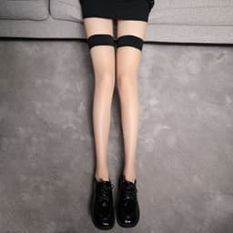 image-Black Silk Stockings Anti-snagging Durable Thin Red Edge Silicone Anti-snagging
