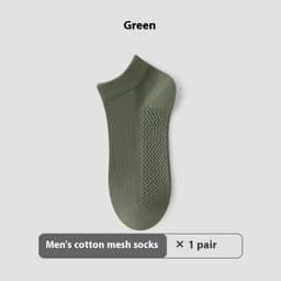 image-Cotton Anti-Pilling Short Socks Men's Deodorant And Sweat-absorbing Invisible Tight Mesh Boat Socks