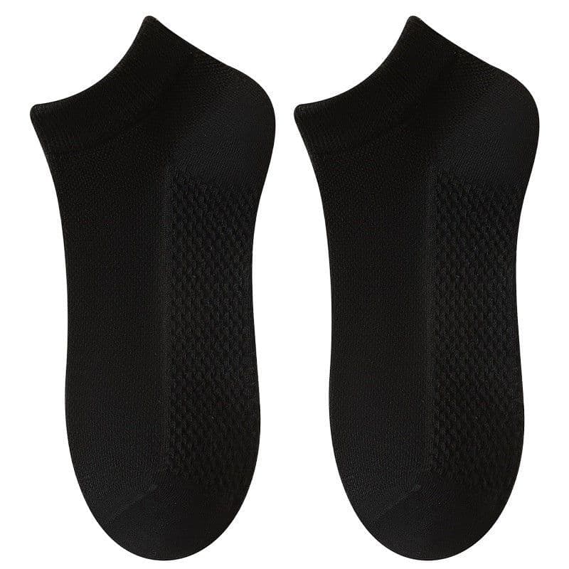 image-Cotton Anti-Pilling Short Socks Men's Deodorant And Sweat-absorbing Invisible Tight Mesh Boat Socks