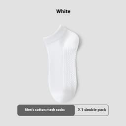 image-Cotton Anti-Pilling Short Socks Men's Deodorant And Sweat-absorbing Invisible Tight Mesh Boat Socks