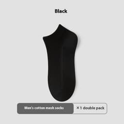 image-Cotton Anti-Pilling Short Socks Men's Deodorant And Sweat-absorbing Invisible Tight Mesh Boat Socks