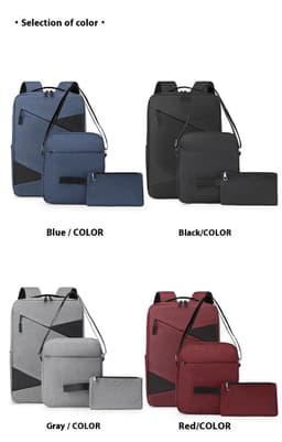 image-New Business Commute Business Trip Computer Backpack Men's Three-piece Set