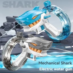 image-New Shark Electric Water Gun Toys Fully Automatic Continuous Fire Water Gun Large Capacity Beach Summer Children's Water Playing Toys