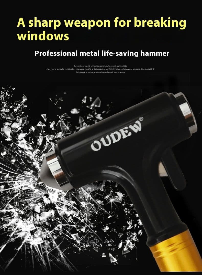 image-Multifunctional All-metal Emergency Window Break Hammer Stainless Steel