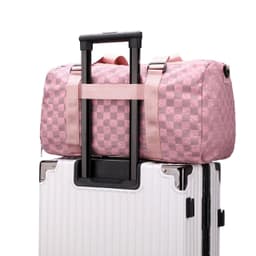 image-Fashion Plaid Workout Travel Bag Large Capacity Dry Wet Separation