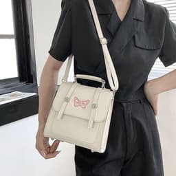 image-Silver Shoulder Messenger Bag Three-purpose Backpack Fashion