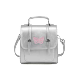image-Silver Shoulder Messenger Bag Three-purpose Backpack Fashion