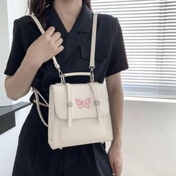 image-Silver Shoulder Messenger Bag Three-purpose Backpack Fashion