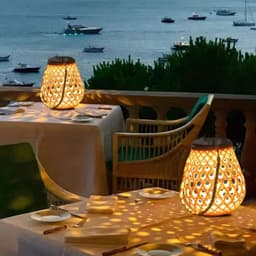 image-Solar Garden Lamp Rattan Floor Garden Ambience Light