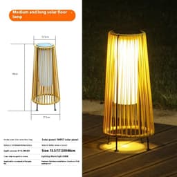 image-Solar Garden Lamp Rattan Floor Garden Ambience Light