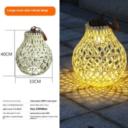image-Solar Garden Lamp Rattan Floor Garden Ambience Light