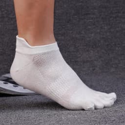 image-Men's Cotton Summer Short Tube Thin Socks Toe Socks Mesh Breathable
