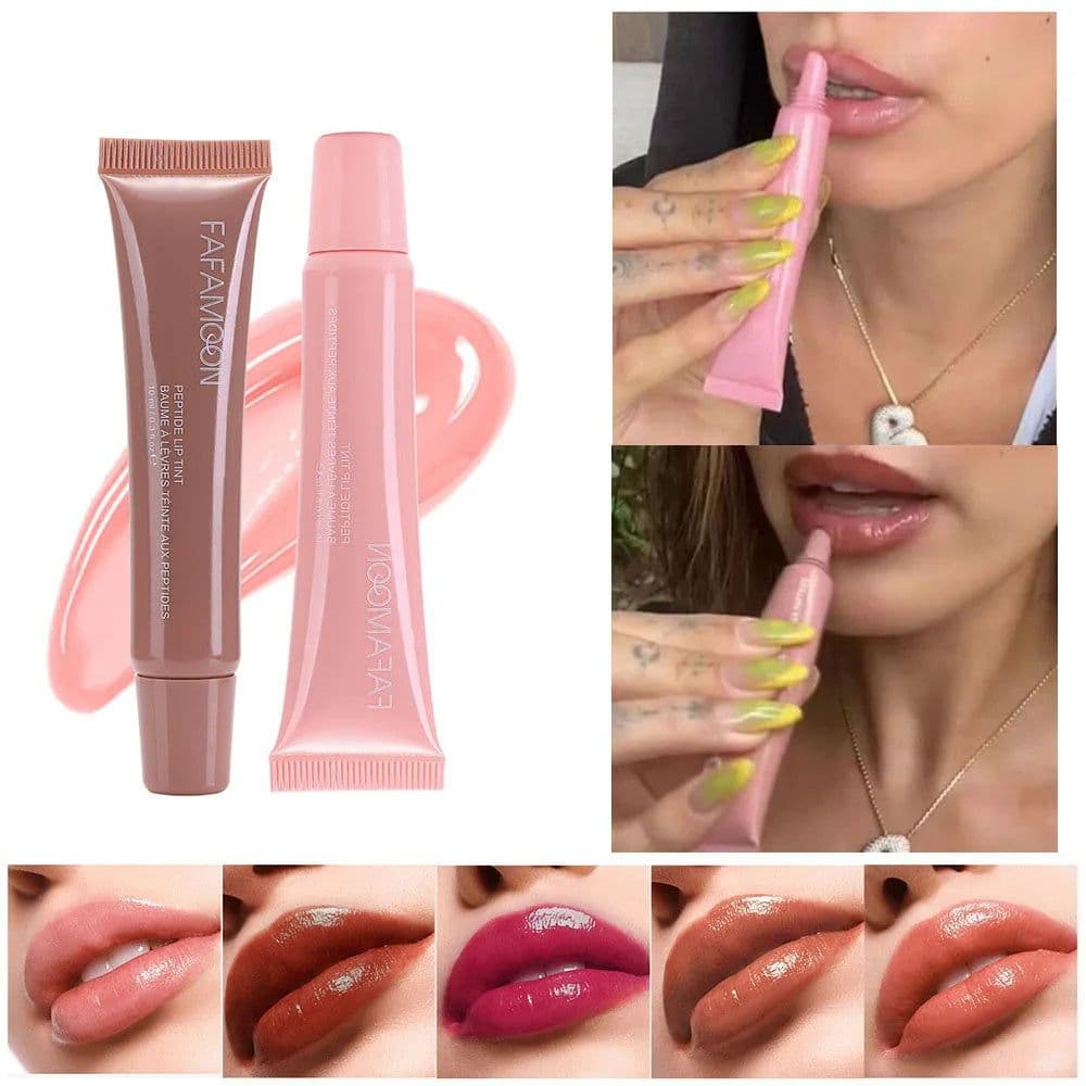 image-Glossy Lip Glaze Waterproof Long Lasting Lip Gloss Glossy Mirror Tea Red Liquid Lipstick Doodle Lip Korean Makeup
