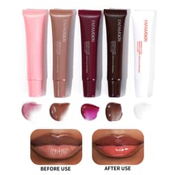 image-Glossy Lip Glaze Waterproof Long Lasting Lip Gloss Glossy Mirror Tea Red Liquid Lipstick Doodle Lip Korean Makeup