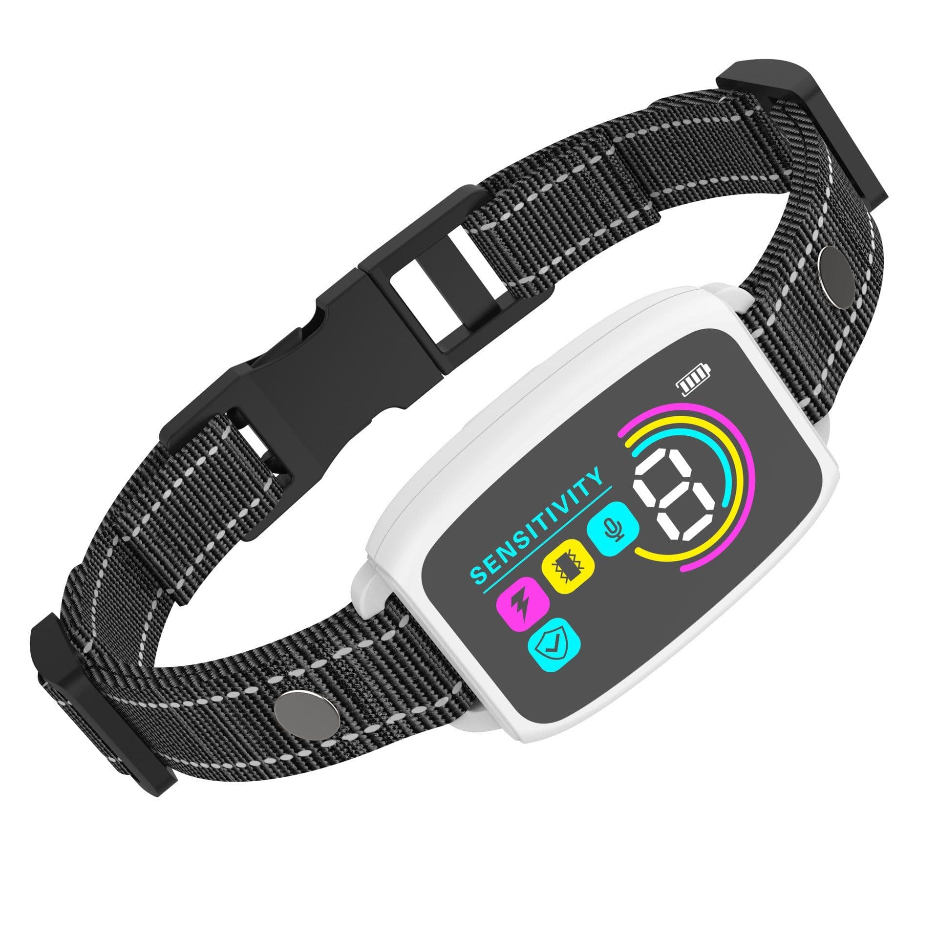 image-Smart Automatic Anti Barking Dog Collar Rechargeable Bark Stopper Stop Barking HD Digital Display IP67 Waterproof Collar For Dogs Pet Products