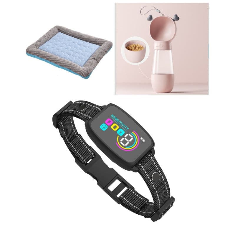 image-Smart Automatic Anti Barking Dog Collar Rechargeable Bark Stopper Stop Barking HD Digital Display IP67 Waterproof Collar For Dogs Pet Products