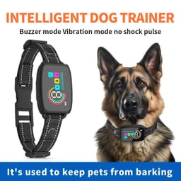 image-Smart Automatic Anti Barking Dog Collar Rechargeable Bark Stopper Stop Barking HD Digital Display IP67 Waterproof Collar For Dogs Pet Products
