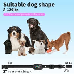 image-Smart Automatic Anti Barking Dog Collar Rechargeable Bark Stopper Stop Barking HD Digital Display IP67 Waterproof Collar For Dogs Pet Products