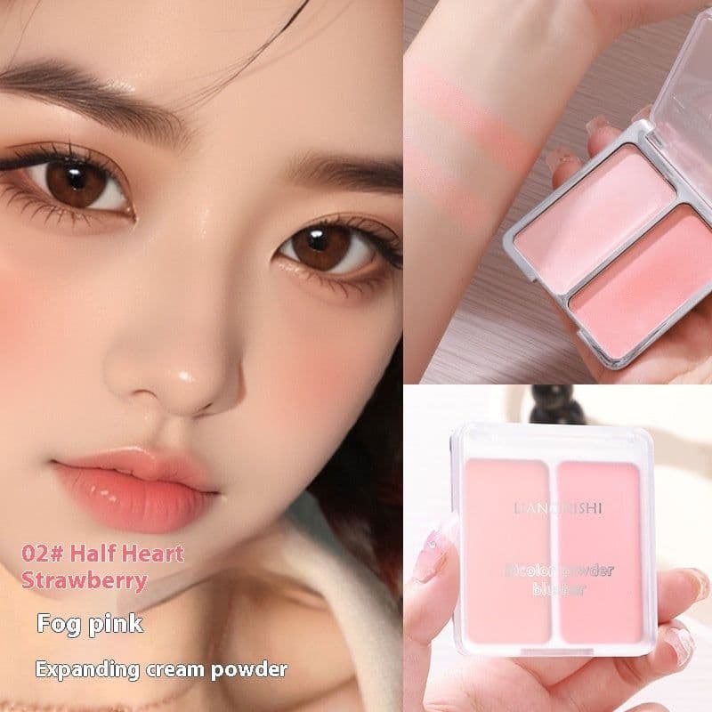 image-Two-tone Blush Nude Makeup Matte Natural Repair Integrated Long Lasting Color Rendering