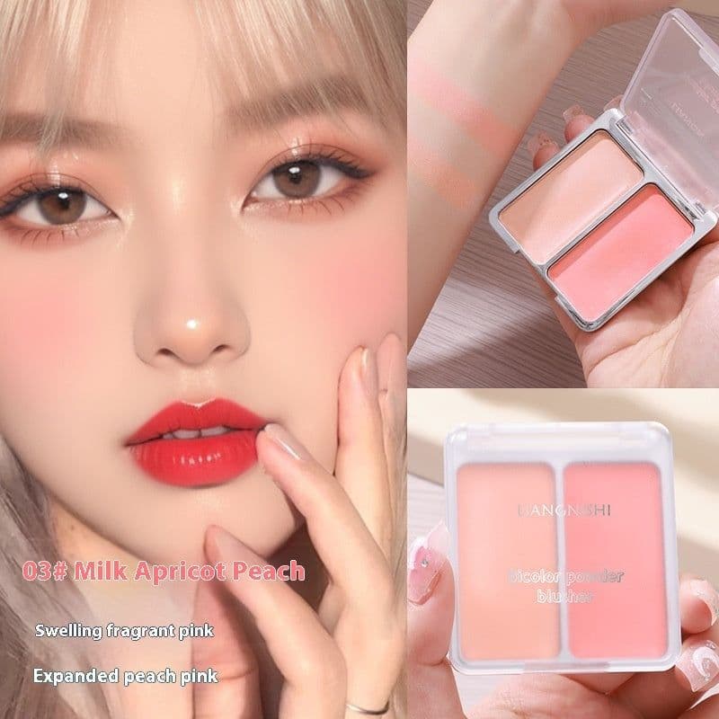 image-Two-tone Blush Nude Makeup Matte Natural Repair Integrated Long Lasting Color Rendering