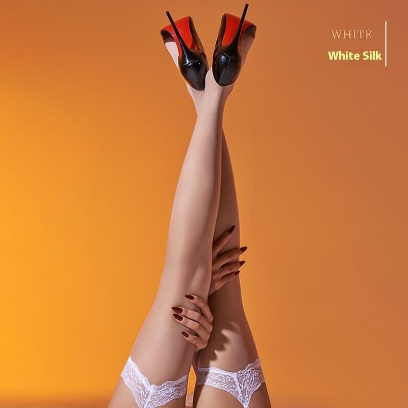 image-Lace Stockings With Garter Belt Aurora Shiny Lace Stockings Free Shiny Ultra-thin