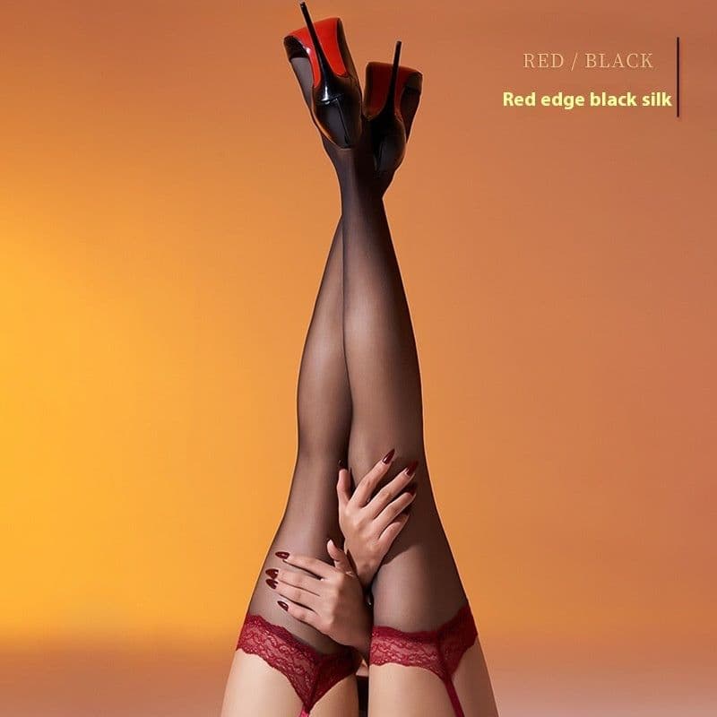 image-Lace Stockings With Garter Belt Aurora Shiny Lace Stockings Free Shiny Ultra-thin