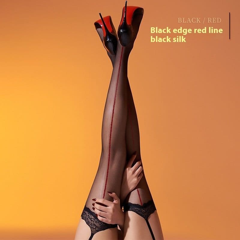 image-Lace Stockings With Garter Belt Aurora Shiny Lace Stockings Free Shiny Ultra-thin