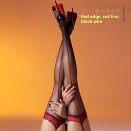 image-Lace Stockings With Garter Belt Aurora Shiny Lace Stockings Free Shiny Ultra-thin