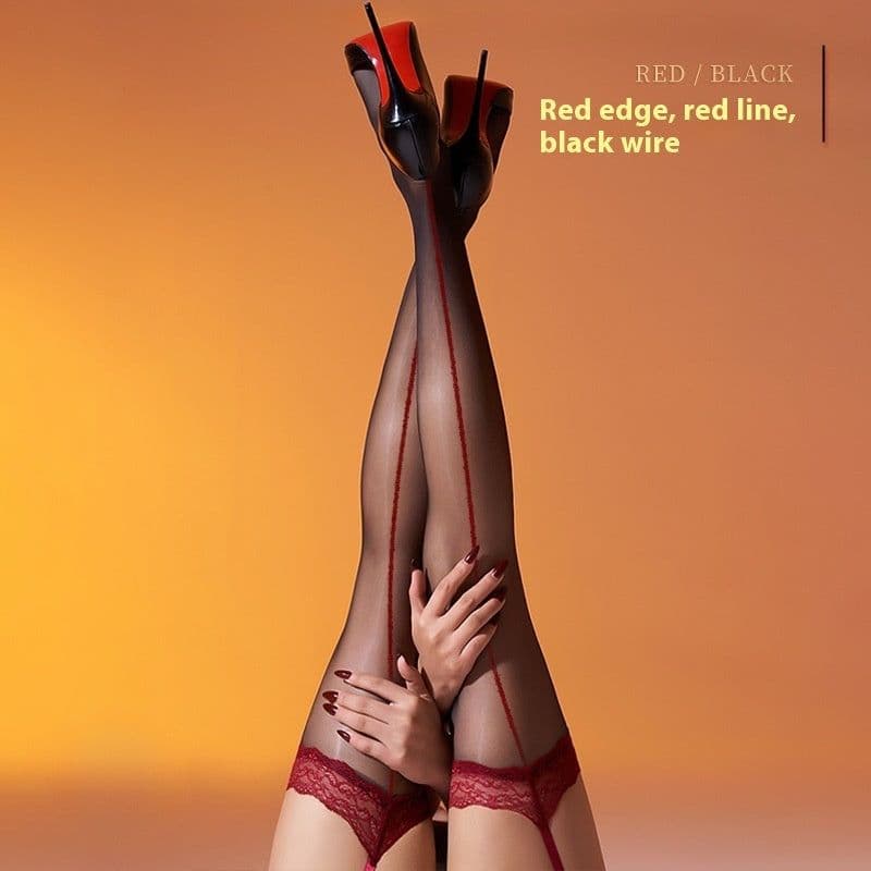 image-Lace Stockings With Garter Belt Aurora Shiny Lace Stockings Free Shiny Ultra-thin