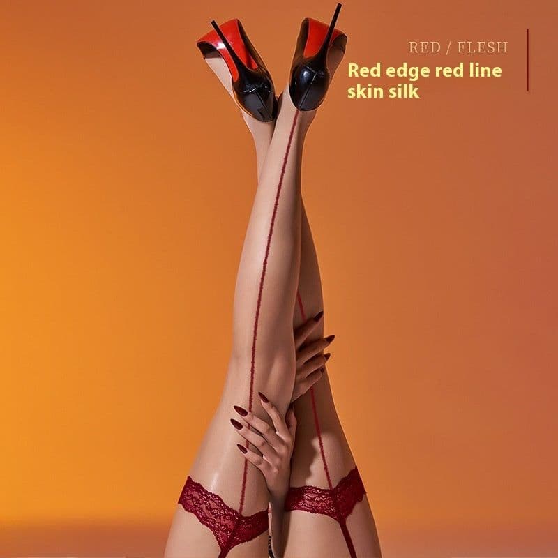 image-Lace Stockings With Garter Belt Aurora Shiny Lace Stockings Free Shiny Ultra-thin