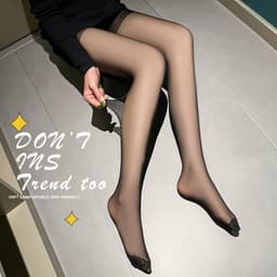 image-Black Silk Stockings Thin Nylon Silk Pantyhose Sunscreen Superb Fleshcolor Pantynose