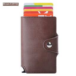 image-Thin Anti-degaussing Business Card Holder Automatic Pop-up Metal Card Bag