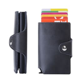 image-Thin Anti-degaussing Business Card Holder Automatic Pop-up Metal Card Bag