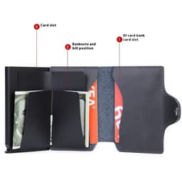 image-Thin Anti-degaussing Business Card Holder Automatic Pop-up Metal Card Bag