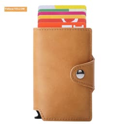 image-Thin Anti-degaussing Business Card Holder Automatic Pop-up Metal Card Bag